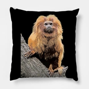 Golden Lion Tamarin Monkey Pillow