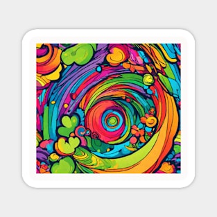 groovy rainbow with ai art Magnet