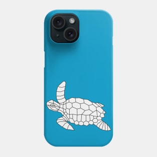 Geometric Sea Turtle on White Phone Case