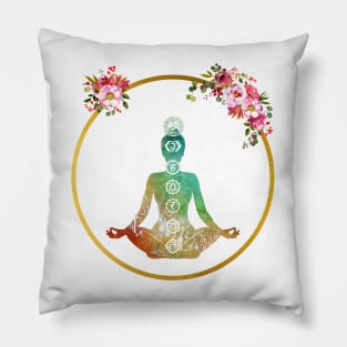 Meditating  woman Pillow