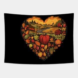 Autumn Food Heart Fall Autumn Lover Gift Tapestry