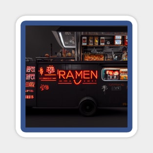 Cyberpunk Tokyo Ramen Food Truck Magnet