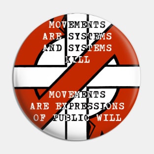 Crass "Movements" Tribute Pin