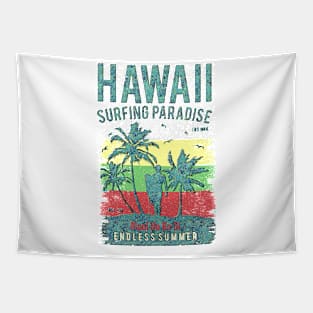 Hawaii Surfing Paradise Tapestry