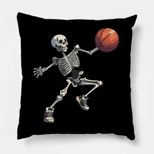 Skeleton Playing basketball - Just a Skeleton who love  basketball -DUNK Pillow