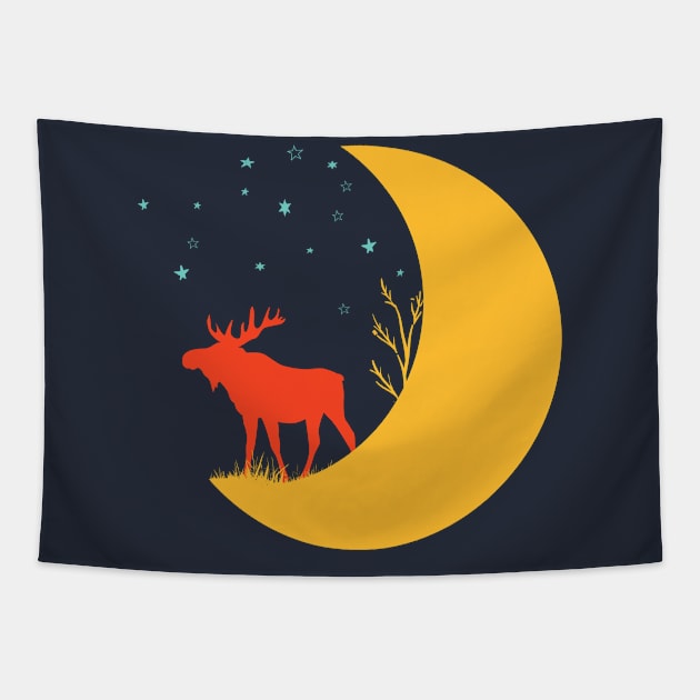 moose lover, moose gift mama ,friends day, Tapestry by mezy