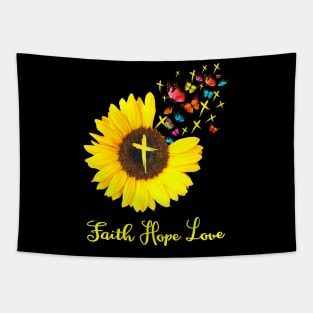 Faith Sunflower Hope Love Costume Gift Tapestry