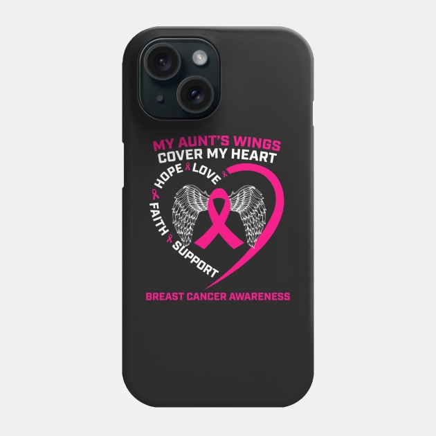 Aunts Wings Loving Memory Aunt Pink Breast Cancer Awareness Phone Case by CarolIrvine