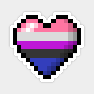 Gender Fluid Pixel Heart Magnet