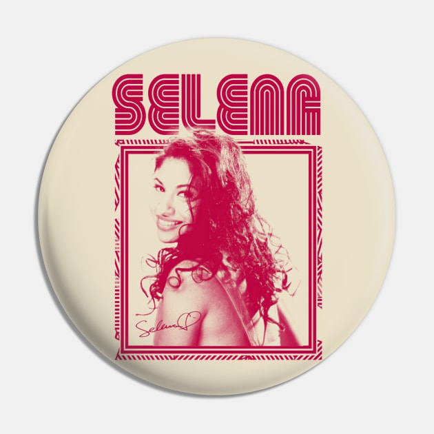 Selena Vintage Retro FanArt Pin by Iip Ratmono