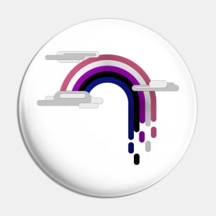 Gender Fluid Pride Flag Minimalist Drip Rainbow Design Pin