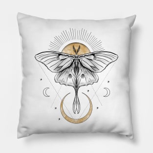 Luna moth moon and sun Pillow