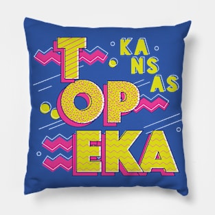 Retro 90s Topeka, Kansas Pillow