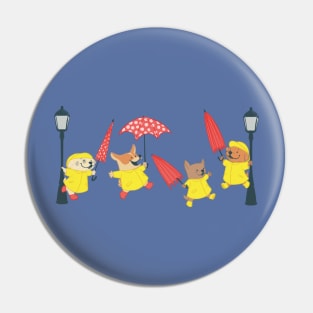 Dogs in Raincoats Pin