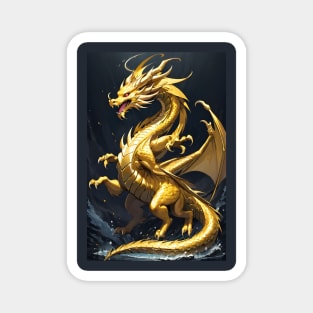 Golden Dragon art Magnet