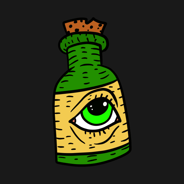 wine bottle with an eye. trippy Illuminati bottle. by JJadx