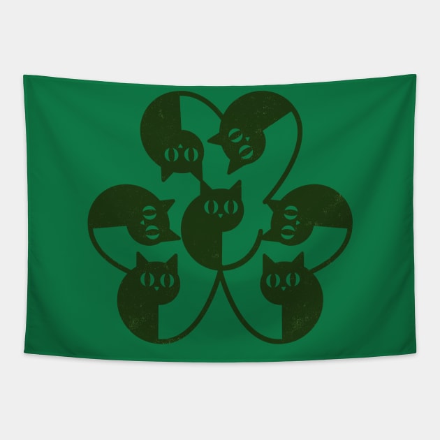 Cat Rock Shamrock Tapestry by rmtees