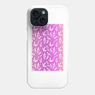 Pink leaves pattern Phone Case