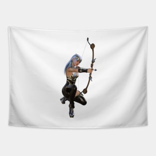 Archer Woman with Bow and Arrow Tapestry