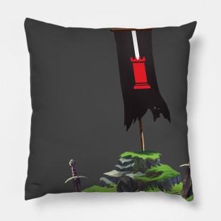 Red Rook Rising Warbanner Pillow