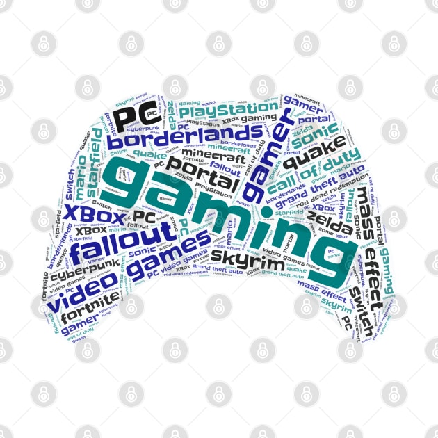 Gaming Wordcloud for Lighter Backgrounds by WYL - Words You Love