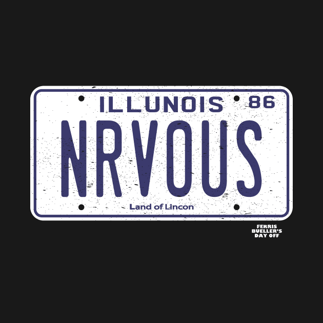 Ferris Bueller Nrvous License Plate by Rebus28