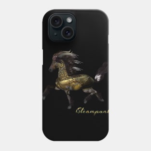 Awesome steampunk horse in the darknes of the night Phone Case