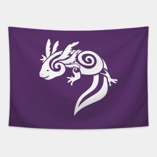 White Axolotl Tribal Tapestry