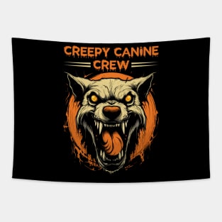 Creepy Canine Crew Dog Witch Halloween Tapestry