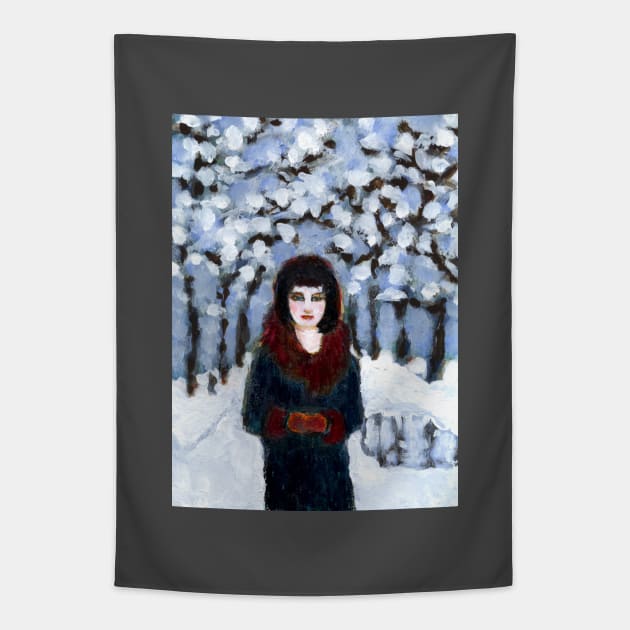 Snow girl Tapestry by AmyKalish