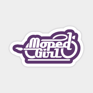 Moped Girl / Mopedgirl (white) Magnet