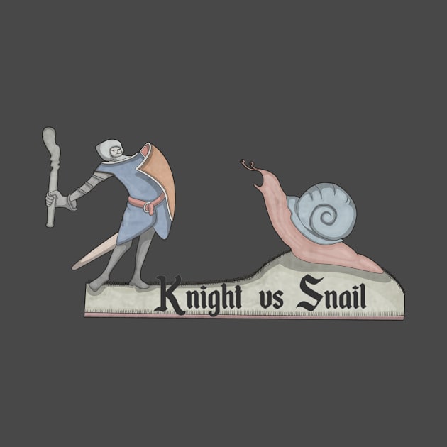 Knight Vs Snail by harveyshideout