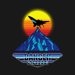 Danger Zone Top Gun Maverick Logo Fly Over Mountain sunset retro vintage 80s because I Was Inverted goose rooster iceman wingman hangman the hard deck T-Shirt