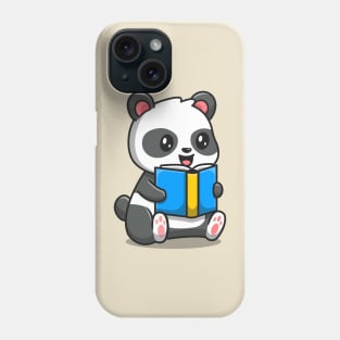 Cute Panda Reading Book Phone Case