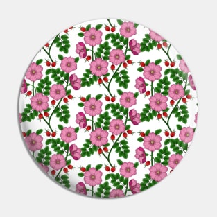 Dog Rose Pattern Pin