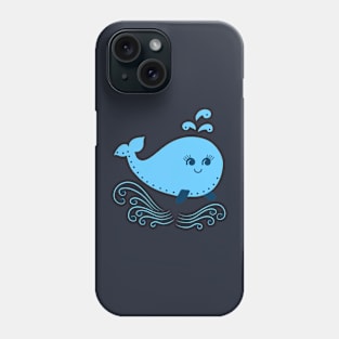Aqua ocean animals - Whale Phone Case