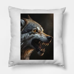 Dark Fantasy Wolf Pillow