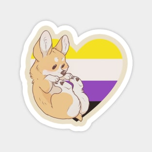 Nonbinary Pride Corgi Magnet