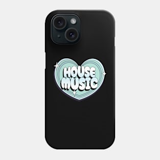 HOUSE MUSIC  - Y2K Heart (Teal) Phone Case