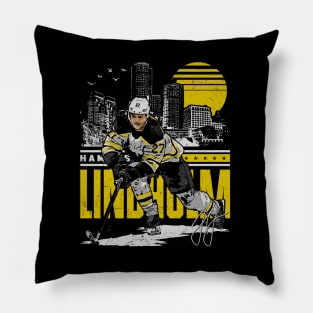 Hampus Lindholm Boston Skyline City Pillow