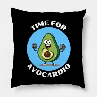 Time For Avocardio | Avocado Pun Pillow