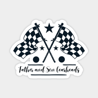 Father and Son Gearheads, Racing Flag Magnet