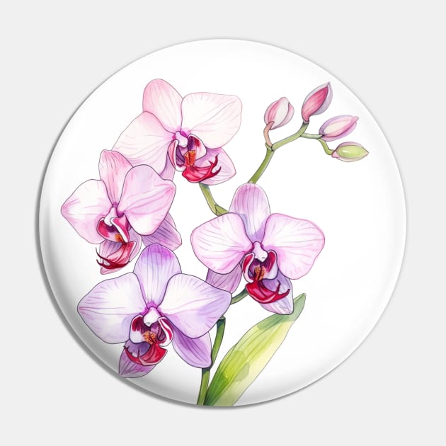 Cute Orchid Art Pin by Pastel Craft