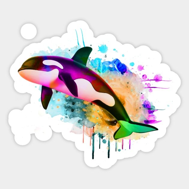 Orca Killer Whale Rainbow Retro Love Stainless Steel Water Bottle