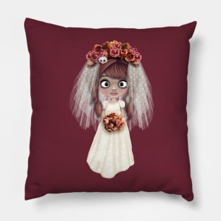 Dead bride in beige Pillow