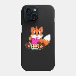 Fox at Drinking a Drink with Drinking straw Phone Case