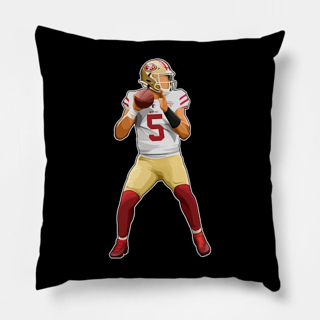 Trey Lance #5 Get Throw Pillow by GuardWall17