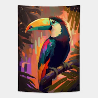 Toucan Animal Portrait Painting Wildlife Outdoors Adventure Tapestry