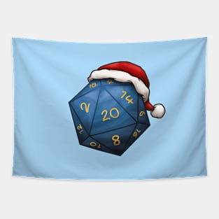 Christmas D20 Dice Blue Tapestry