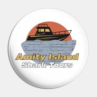 JAWS Movie Amity Island Shark Tours Vintage Style Design Pin